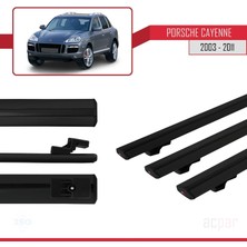 Acpar Porsche Cayenne 2003-2011 Arası ile Uyumlu Basıc Model Ara Atkı Tavan Barı Siyah 3 Adet