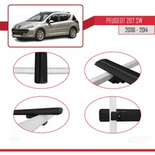 Acpar Peugeot 207 Sw 2006-2014 Arası ile Uyumlu Basıc Model Ara Atkı Tavan Barı Siyah 3 Adet