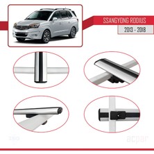 Acpar Ssangyong Rodius 2013-2018 Arası ile Uyumlu Basıc Model Ara Atkı Tavan Barı Gri 3 Adet