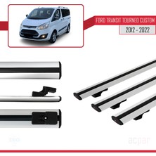 Acpar Ford Transit Tourneo - Custom 2007-2017 Arası ile Uyumlu Basıc Model Ara Atkı Tavan Barı Gri 3 Adet