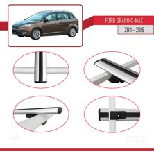 Acpar Ford Grand C-Max 2011-2019 Arası ile Uyumlu Basıc Model Ara Atkı Tavan Barı Gri 3 Adet