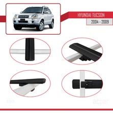 Acpar Hyundai Tucson 2004-2009 Arası ile Uyumlu Basıc Model Ara Atkı Tavan Barı Siyah 3 Adet