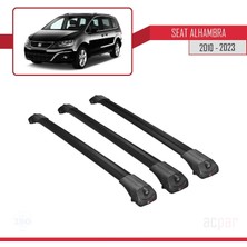 Acpar Seat Alhambra 2010 ve Sonrası ile Uyumlu Ace-1 Ara Atkı Tavan Barı Siyah 3 Adet Bar