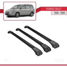 Acpar Hyundai Trajet 2000-2008 Arası ile Uyumlu Ace-1 Ara Atkı Tavan Barı Siyah 3 Adet Bar