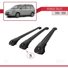 Acpar Hyundai Trajet 2000-2008 Arası ile Uyumlu Ace-1 Ara Atkı Tavan Barı Siyah 3 Adet Bar