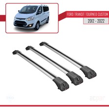 Acpar Ford Transit Tourneo - Custom 2007-2017 Arası ile Uyumlu Ace-1 Ara Atkı Tavan Barı Gri 3 Adet Bar