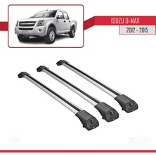 Acpar Isuzu D-Max 2012-2015 Arası ile Uyumlu Ace-1 Ara Atkı Tavan Barı Gri 3 Adet Bar