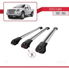 Acpar Isuzu D-Max 2012-2015 Arası ile Uyumlu Ace-1 Ara Atkı Tavan Barı Gri 3 Adet Bar