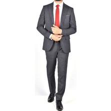 Carutte Crt 249 Ekose Slimfit Takım Elbise/koyu Lacivert/48 Beden - 6 Drop