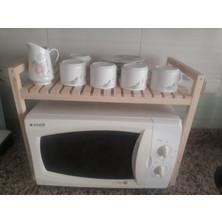 Petek Home Life Tezgah Üstü Mikrodalga Ahşap Raf