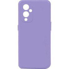 noktaks - One Plus 9 - Kılıf Mat Soft Esnek Biye Silikon - Lila