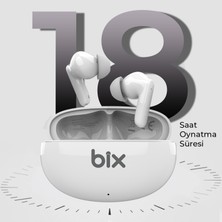Bix Soundcraft TW1 ANC Aktif Gürültü Önleyici Bluetooth 5.2 Kulak İçi Kulaklık Beyaz BXTW1