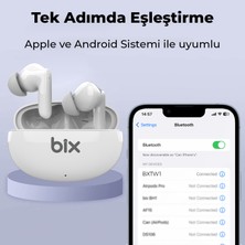 Bix Soundcraft TW1 ANC Aktif Gürültü Önleyici Bluetooth 5.2 Kulak İçi Kulaklık Beyaz BXTW1