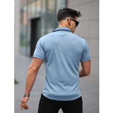 Erkek Yazlık Likralı Slim Fit Gömlek Yaka Kısa Kollu Gömlek