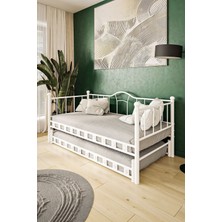Hier Kamelya Yavrulu Daybed Sedir Beyaz Karyola 90X190
