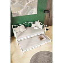 Hier Kamelya Yavrulu Daybed Sedir Beyaz Karyola 90X190