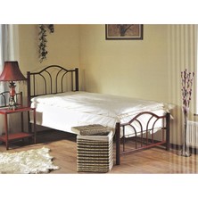 Hier Bella Tek Kişilik Ferforje Tarz Metal Bordo Karyola 90X200