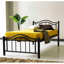 Hier Belinay Çift Kişilik Ferforje Siyah Metal Karyola 140X200