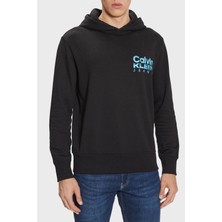 Calvin Klein Baskılı Kapüşonlu  Pamuk Regular Fit Sweat Erkek Sweat J30J324219 Beh