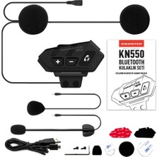 Knmaster KN550 Motosiklet Bluetooth Kulaklık Mikrofon Seti Siyah
