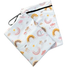 Bunny Bons Rainbow- Sıvı Geçirmez Aktivite Örtüsü Beslenme Oyun Plaj Örtüsü ve Sıvı Geçirmez Çanta