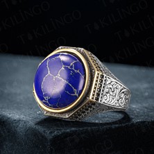 Takılingo 925 Ayar Gümüş Lapis Taşlı Erkek Yüzük