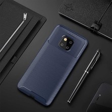 ZORE Huawei Mate 20 Pro  Uyumlu Karbon Fiber Desenli Kamera Korumalı Renk Atmaz Negro Kılıf