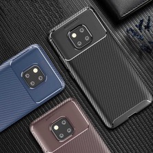 ZORE Huawei Mate 20 Pro  Uyumlu Karbon Fiber Desenli Kamera Korumalı Renk Atmaz Negro Kılıf