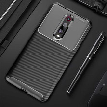 ZORE Xiaomi Mi 9t  Uyumlu Karbon Fiber Desenli Kamera Korumalı Renk Atmaz Negro Kılıf