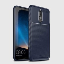 ZORE Huawei Mate 10 Lite  Uyumlu Karbon Fiber Desenli Kamera Korumalı Renk Atmaz Negro Kılıf