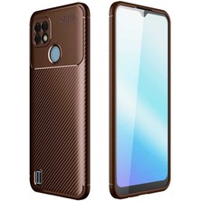 ZORE Realme C25  Uyumlu Karbon Fiber Desenli Kamera Korumalı Renk Atmaz Negro Kılıf