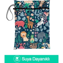 Bunny Bons Çılgın Orman - Islak/Kuru Kirli Temiz Kıyafet Mayo Bebek Çamaşır Çantası - Sıvı Geçirmez