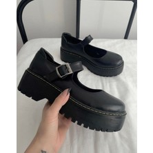 Deef Wear Siyah Oxford Harajuku Tarz Bilek Toka Lolita Ayakkabı