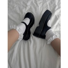 Deef Wear Siyah Oxford Harajuku Tarz Bilek Toka Lolita Ayakkabı