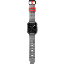 Skinarma Watch 7 45MM Kordon Skinarma Saido Sert Pc Kasa Koruyuculu Silikon Strap Kayış Füme