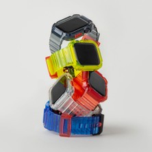Skinarma Watch 7 45MM Kordon Skinarma Saido Sert Pc Kasa Koruyuculu Silikon Strap Kayış Füme