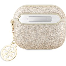 Guess Airpods 3. Nesil Uyumlu Kılıf Guess Glitter 4g Charm Exclusive Tasarım