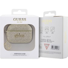 Guess Airpods Pro 2 Uyumlu Kılıf Guess Glitter 4g Charm Exclusive Tasarım