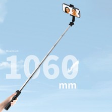 Recci ​uzaktan Kumandalı Selfie Çubuğu Recci RSS-W03 Bluetooth 5.0 Çok Fonksiyonlu Max 1060MM 6.7 Inc