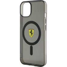 Ferrari iPhone 14 Uyumlu Kılıf Ferrari Magsafe Şarj Özellikli Yarı Transparan Dizayn Kapak