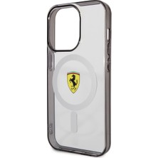 Ferrari iPhone 14 Pro Max Uyumlu Kılıf Ferrari Magsafe Şarj Özellikli Transparan Dizayn Kapak
