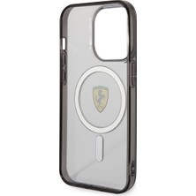 Ferrari iPhone 14 Pro Max Uyumlu Kılıf Ferrari Magsafe Şarj Özellikli Transparan Dizayn Kapak