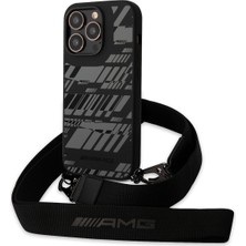 AMG iPhone 14 Pro Max Uyumlu Kılıf Amg Liquid Silikon Strap Telefon Askılı Grafik Dizayn Kapak