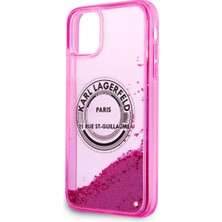 Karl Lagerfeld iPhone 11 Uyumlu Kılıf Sıvılı Simli Rsg Dizayn Kapak