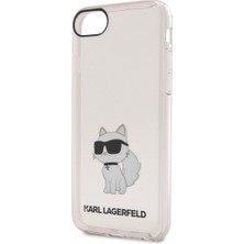 Karl Lagerfeld iPhone Se 2022 Uyumlu Kılıf Transparan Choupette Dizayn Kapak