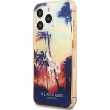 U.S. Polo Assn. iPhone 14 Pro Max Uyumlu Kılıf U.s. Polo Assn. Renkli Ağaç Baskılı Dizayn Kapak