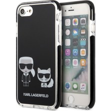 Karl Lagerfeld iPhone Se 2022 Uyumlu Kılıf Kenarları Siyah Silikon K&c Dizayn Kapak