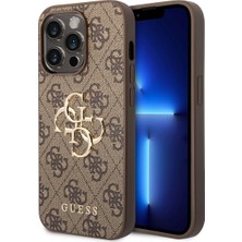 Guess iPhone 14 Pro Max Uyumlu Kılıf Guess Pu Deri Büyük Metal Logo Dizaynlı Kapak