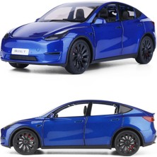 Tesla Model Y 1:24 Birebir Işıklı Maket Sarj Istasyonlu