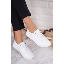 Miss Park Moda Deri Yazlık Ortopedik Taban Lastikli Rahat Casual Kadın Ayakkabı